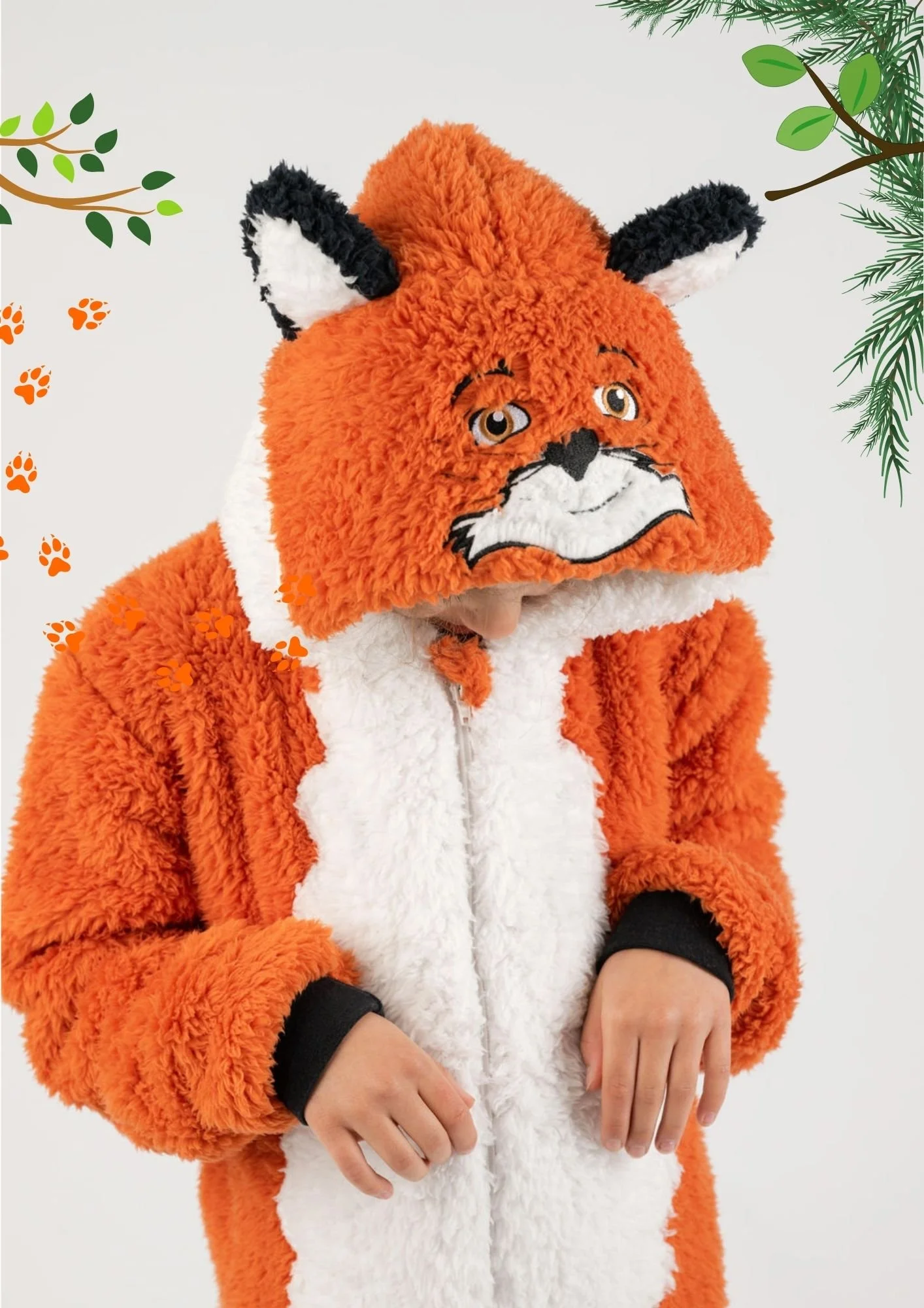 Fox with Tail Children s Onesies Animal and Gamer All in One Costumes by Wunsy